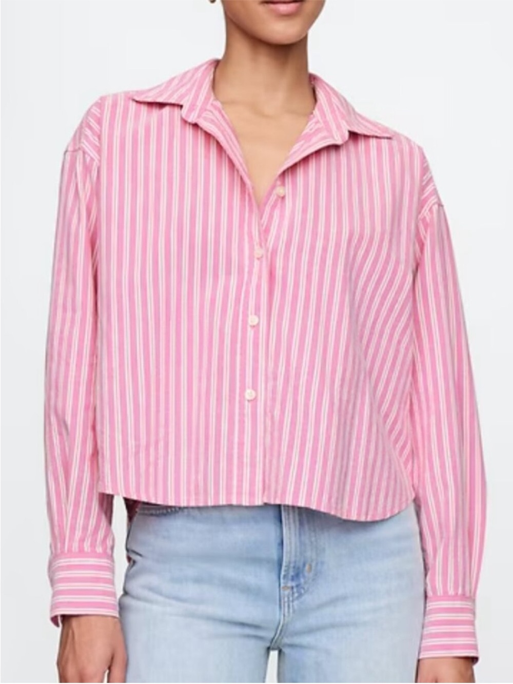 GAP 100% Cotton Crop Button-Down Shirt